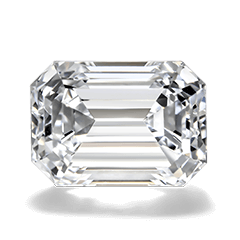 An emerald cut diamond