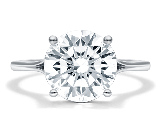 A solitaire engagement ring in white gold.