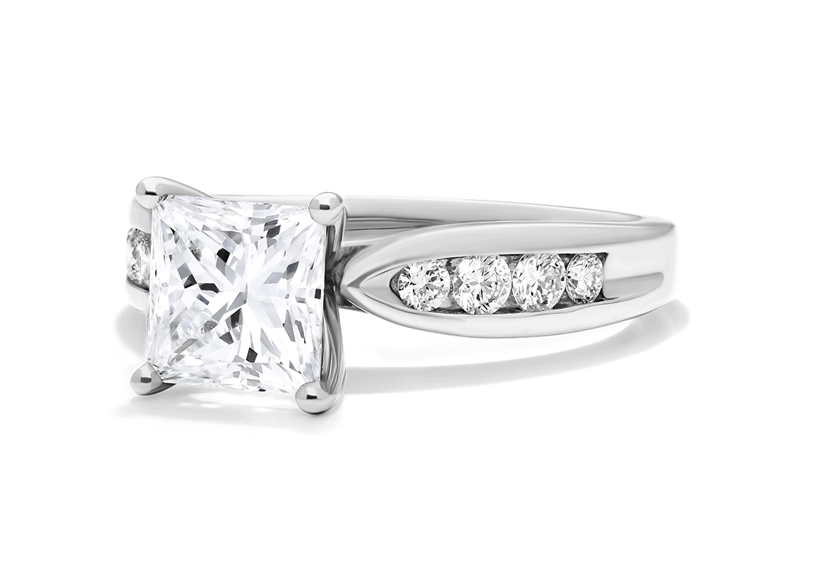 White Gold Bow-Tie Channel Set Engagement Ring