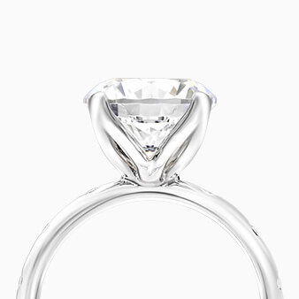 A white gold engagement ring.