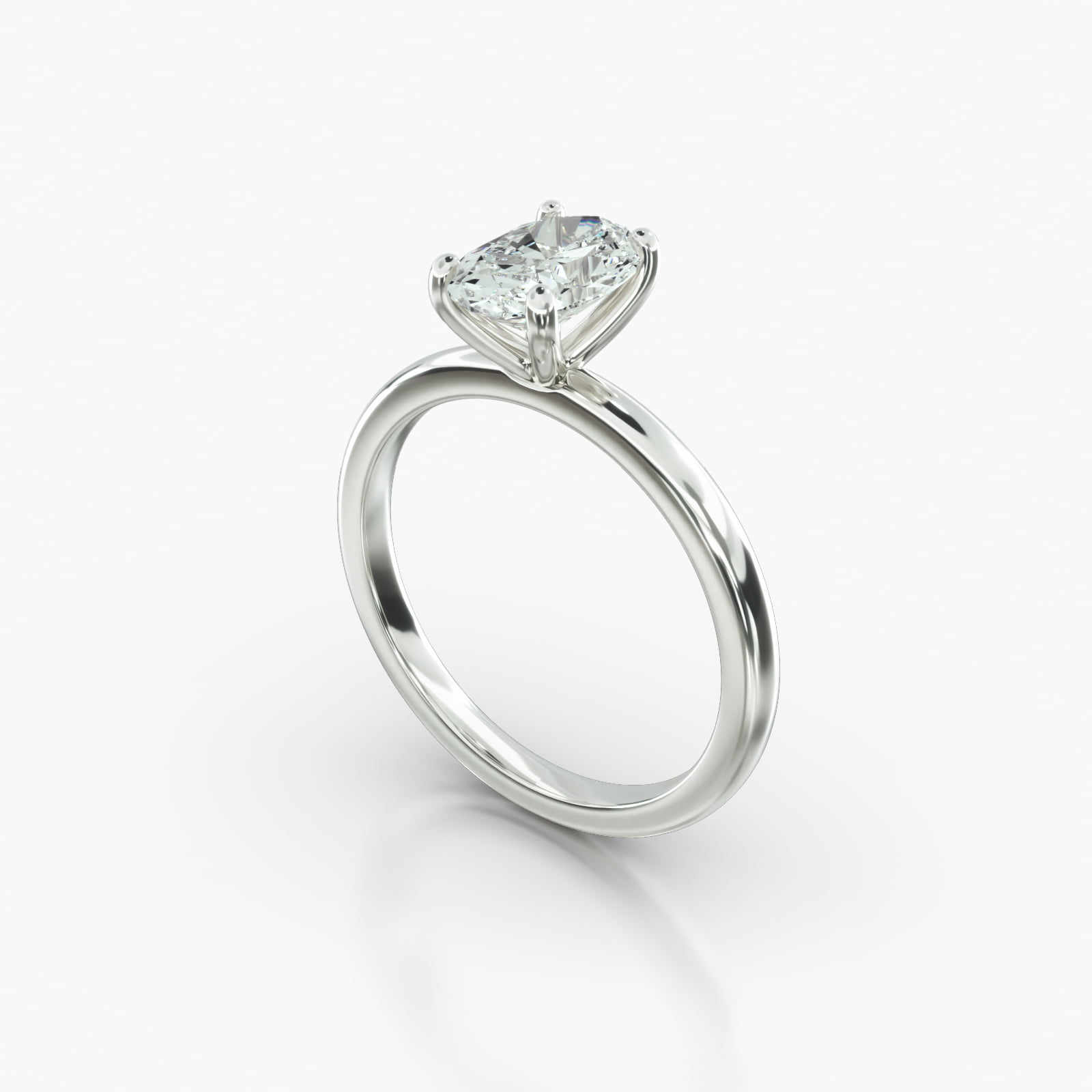 Solitaire Engagement Ring Embellished With a Four Prong Signature Head