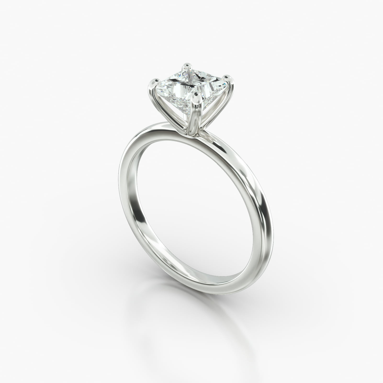 Solitaire Engagement Ring Embellished With a Four Prong Signature Head