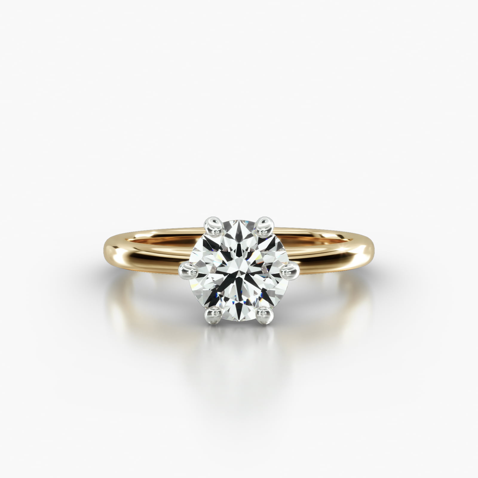 Solitaire Engagement Ring Embellished With a Six Prong Signature Head