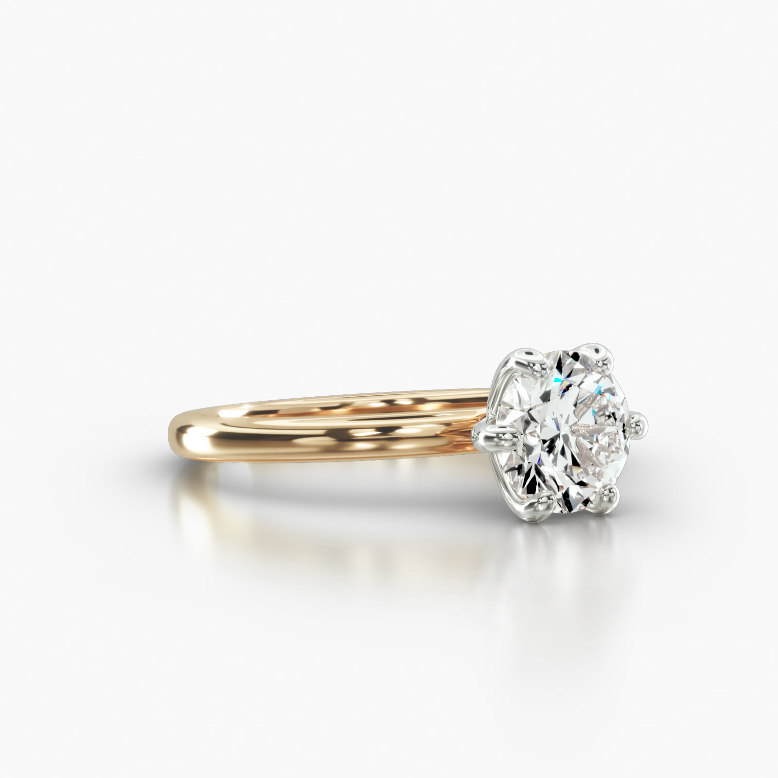 Solitaire Engagement Ring Embellished With a Six Prong Signature Head