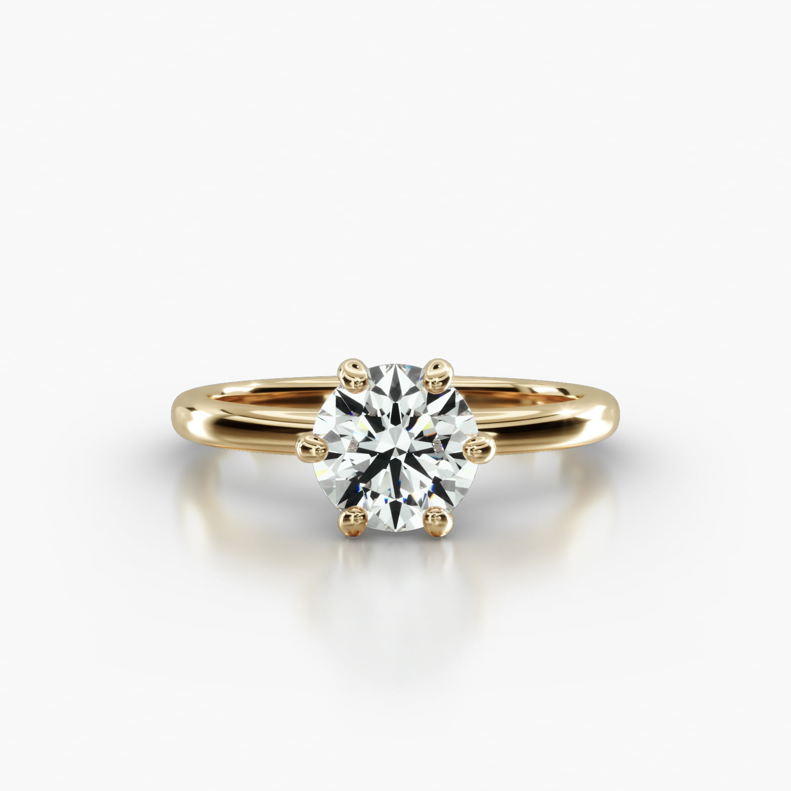 Solitaire Engagement Ring Embellished With a Six Prong Signature Head