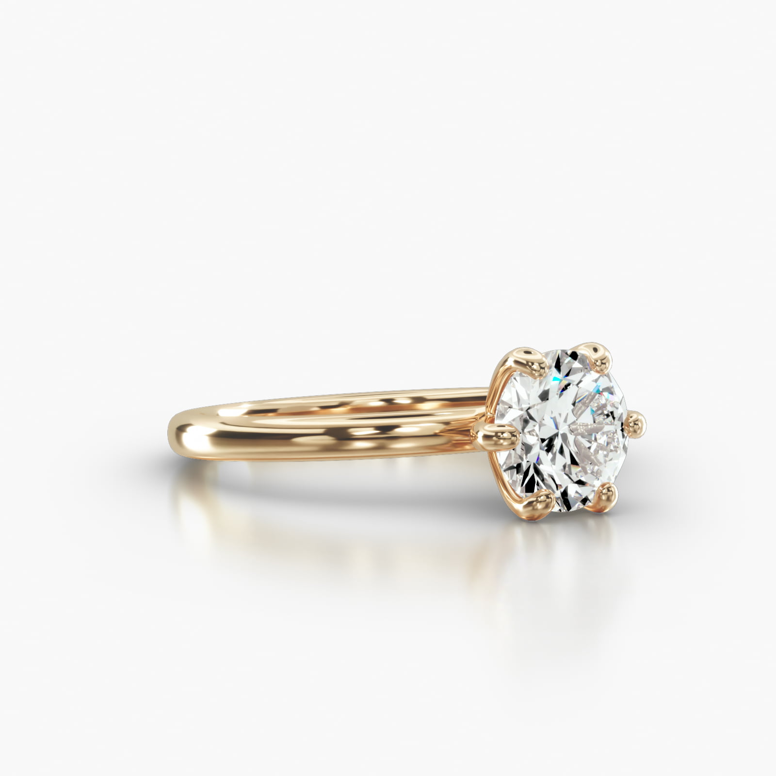 Solitaire Engagement Ring Embellished With a Six Prong Signature Head