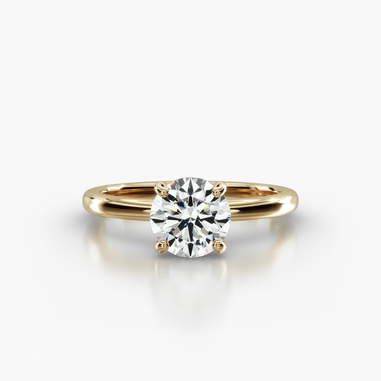 Solitaire Engagement Ring Embellished With a Classic Basket Head