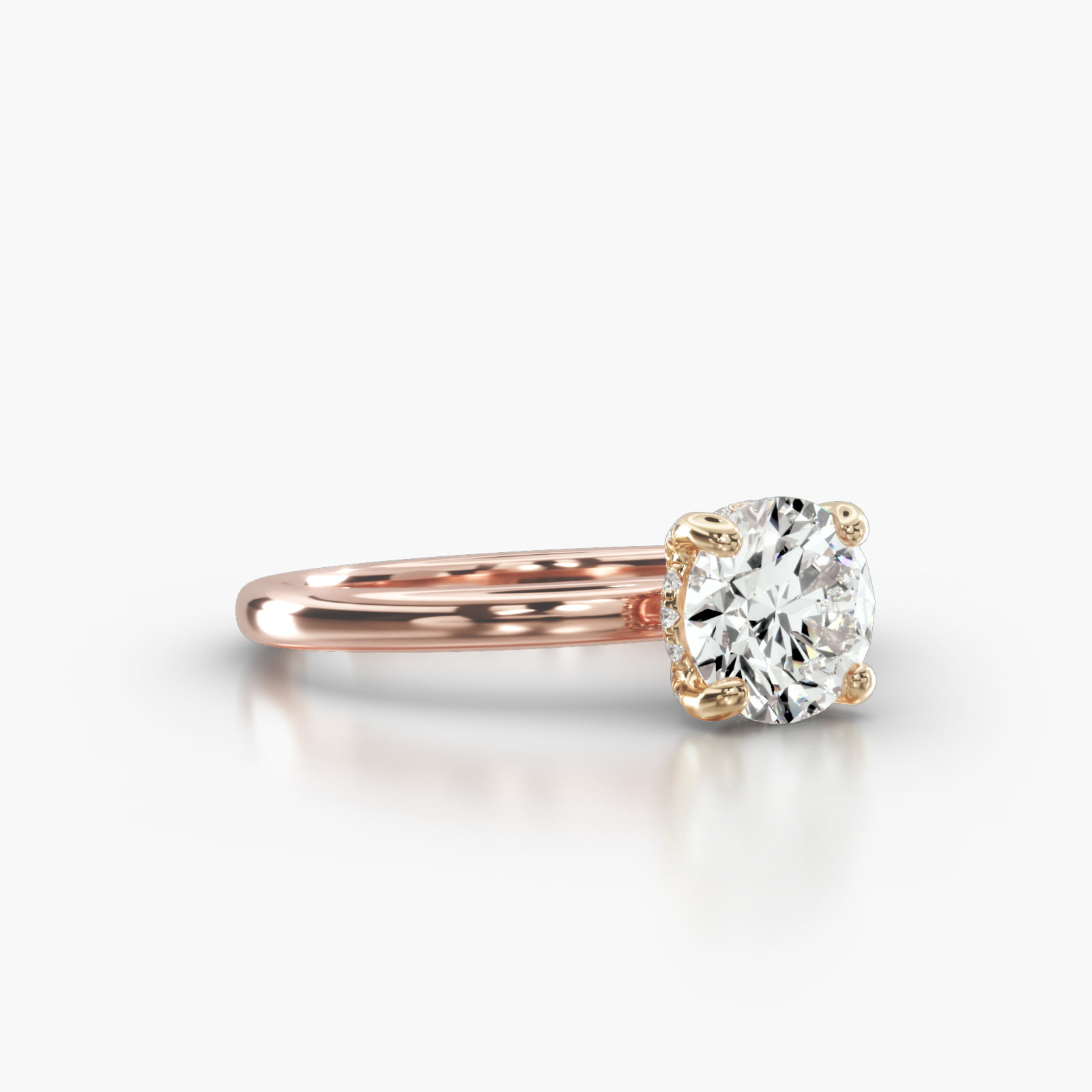 Solitaire Engagement Ring Embellished With a Classic Pavé Basket Head