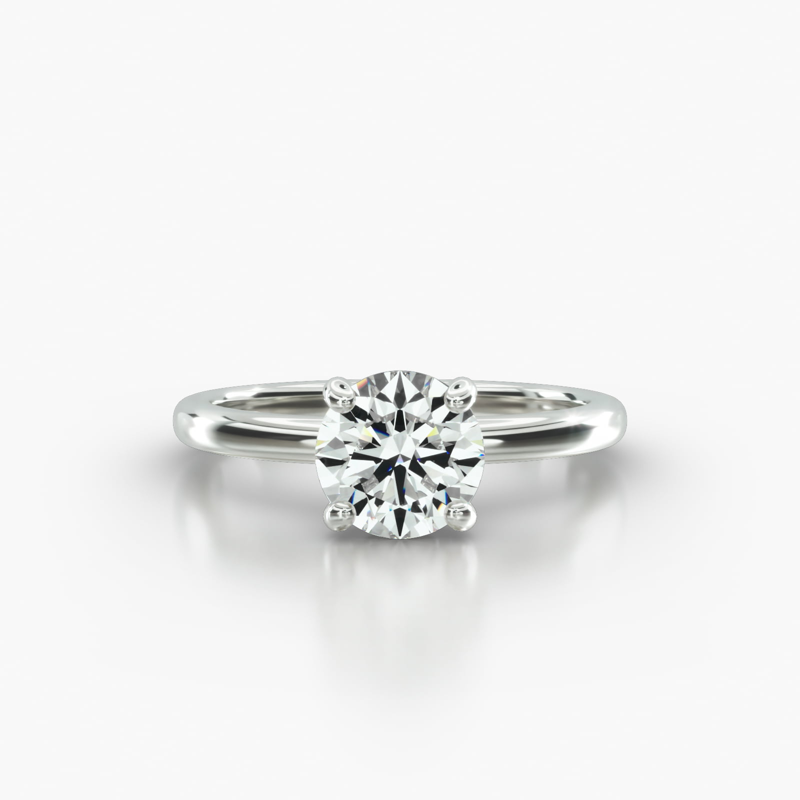 Solitaire Engagement Ring Embellished With a Classic Pavé Basket Head