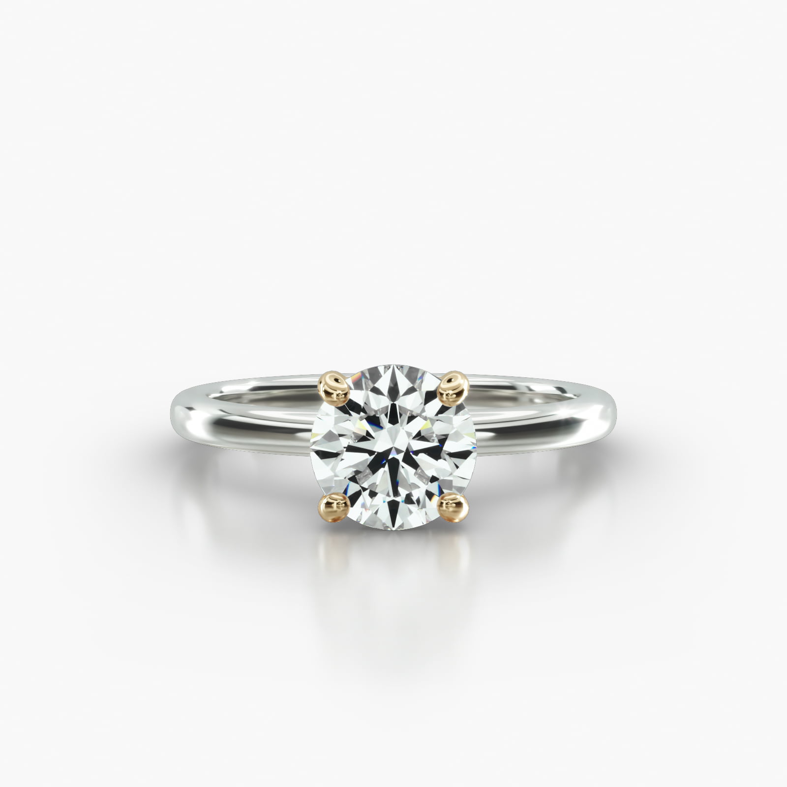 Solitaire Engagement Ring Embellished With a Classic Pavé Basket Head
