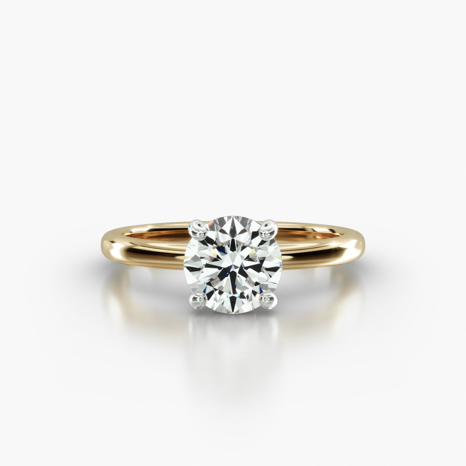 Solitaire Engagement Ring Embellished With a Classic Pavé Basket Head