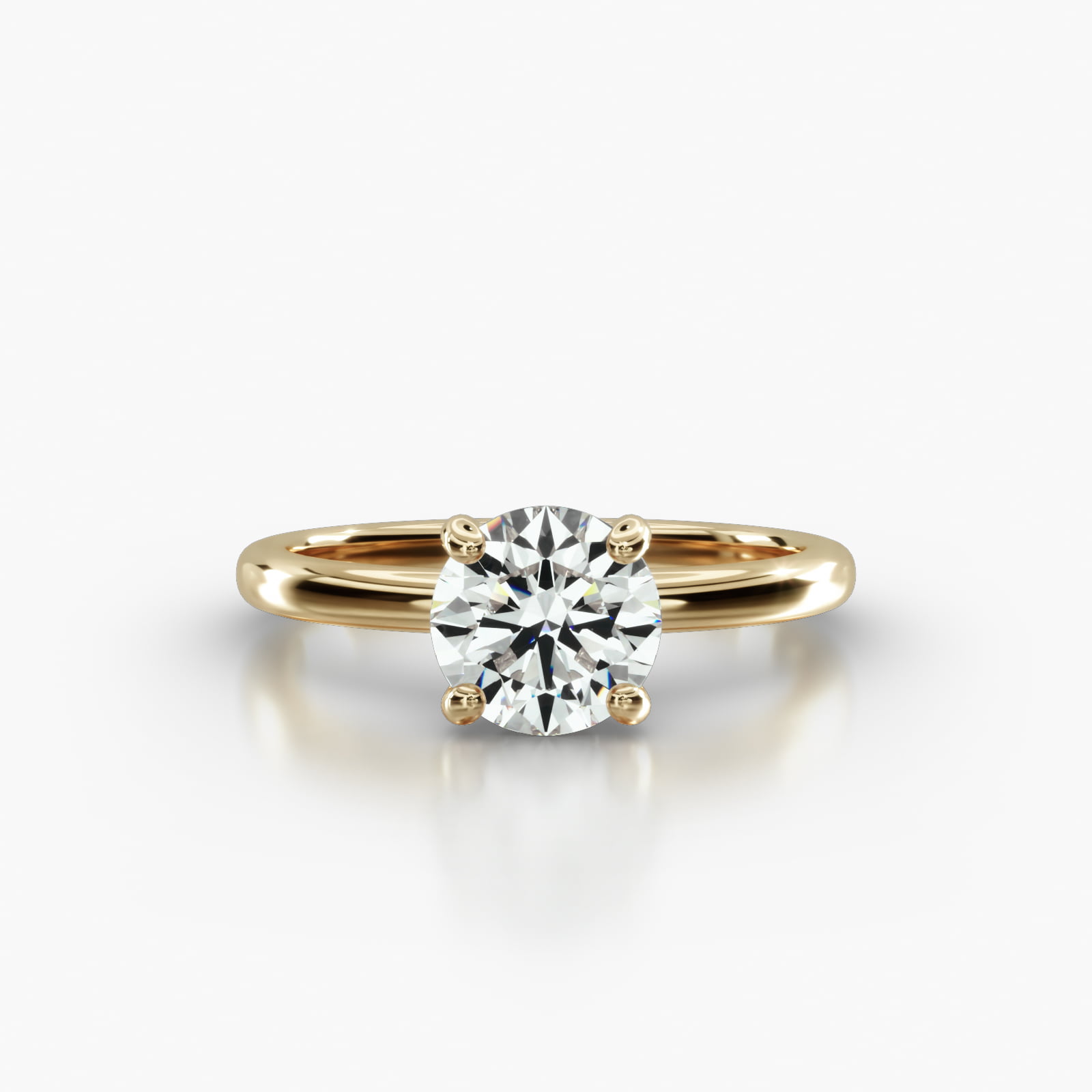 Solitaire Engagement Ring Embellished With a Classic Pavé Basket Head