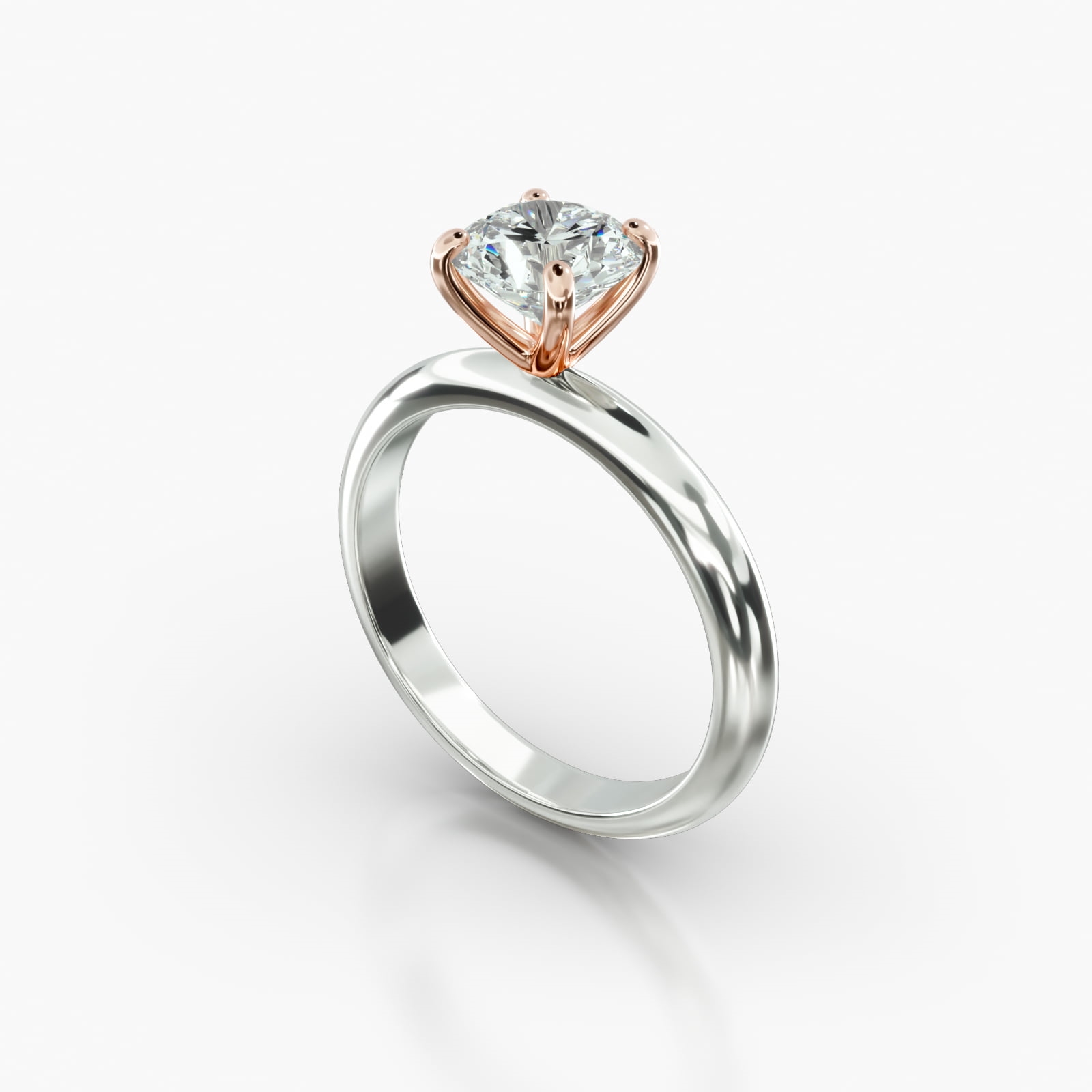 Knife Edge Solitaire Engagement Ring Embellished With a Four Prong ...
