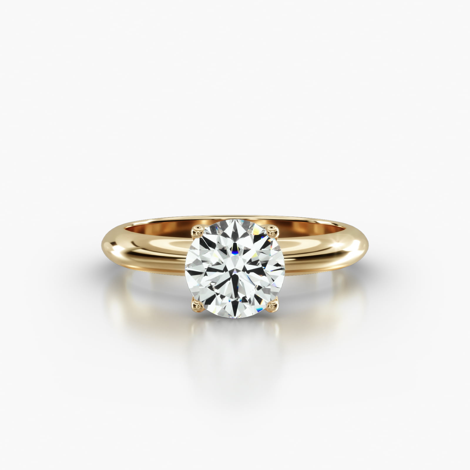 Knife Edge Solitaire Engagement Ring Embellished With a Four Prong Tulip Basket Head