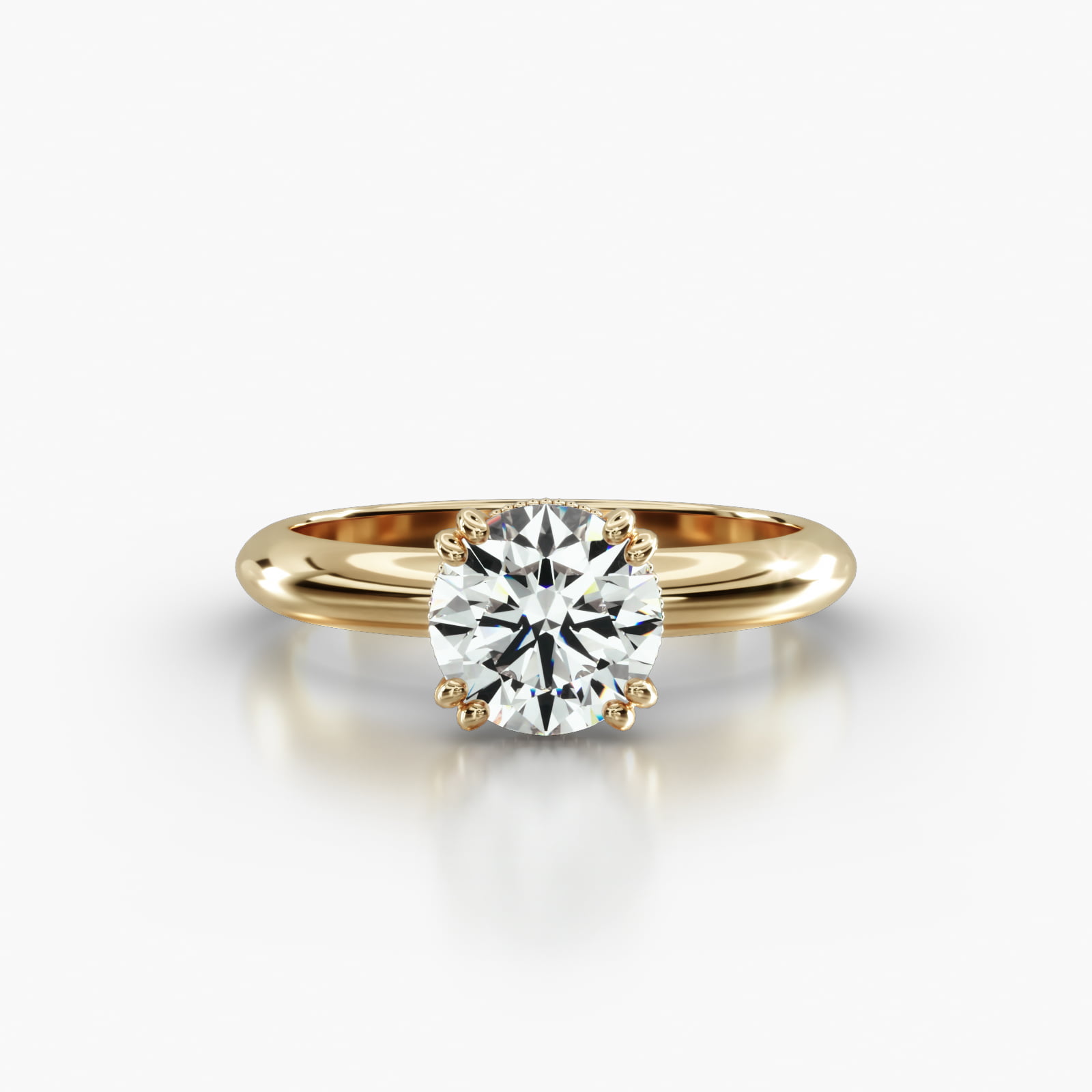 Knife Edge Solitaire Engagement Ring Embellished With a Vintage Basket Head