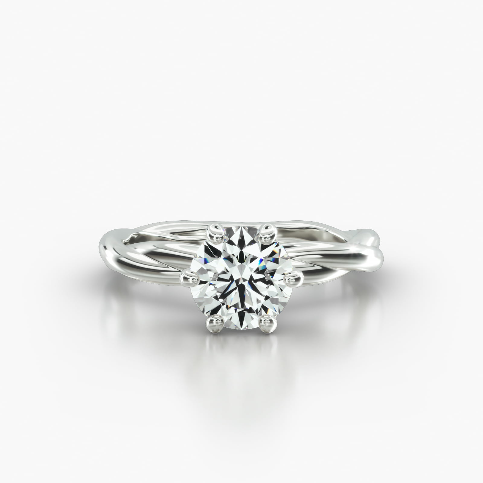 Rope Solitaire Engagement Ring Embellished With a Six Prong Signature ...