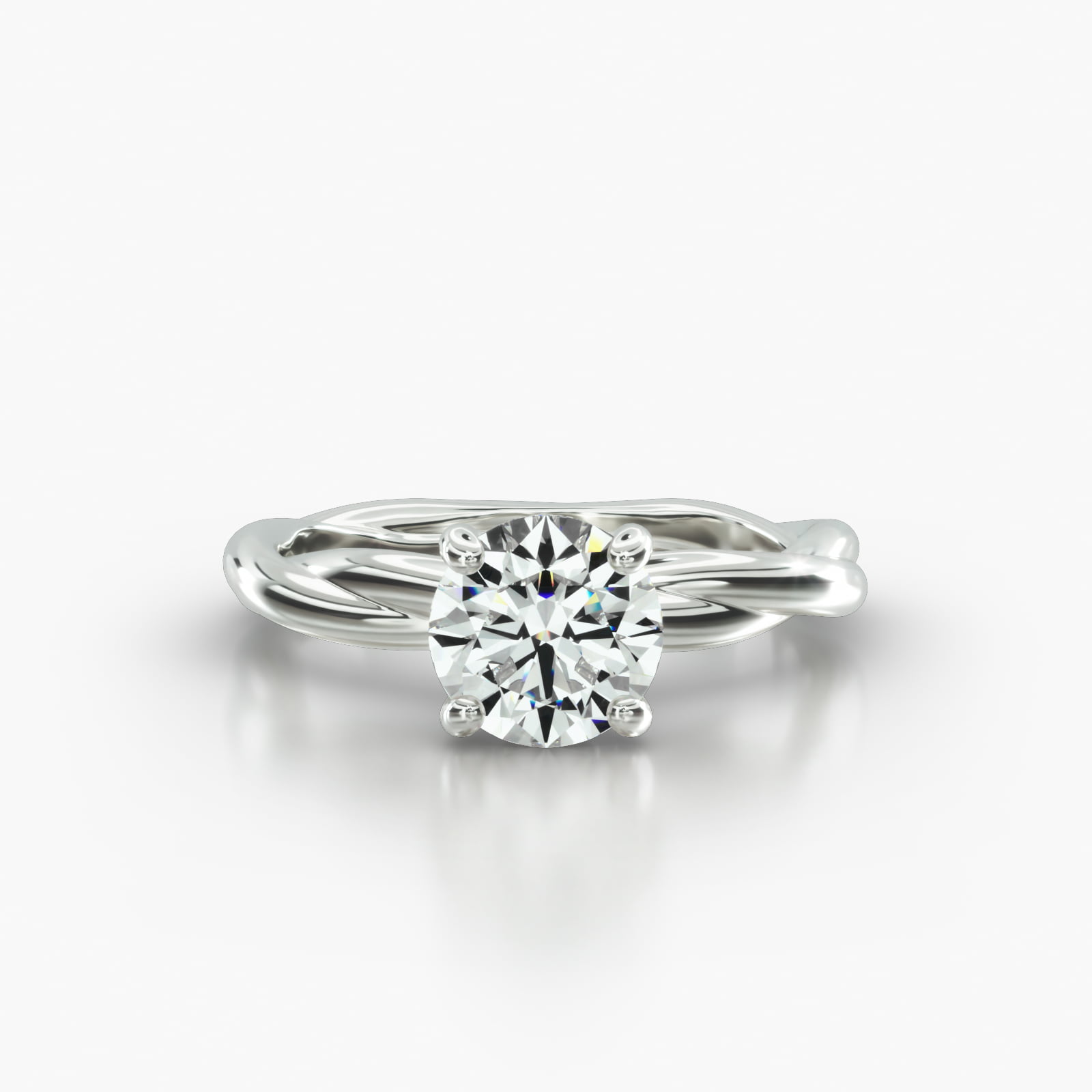 Rope Solitaire Engagement Ring Embellished With a Classic Pavé Basket Head