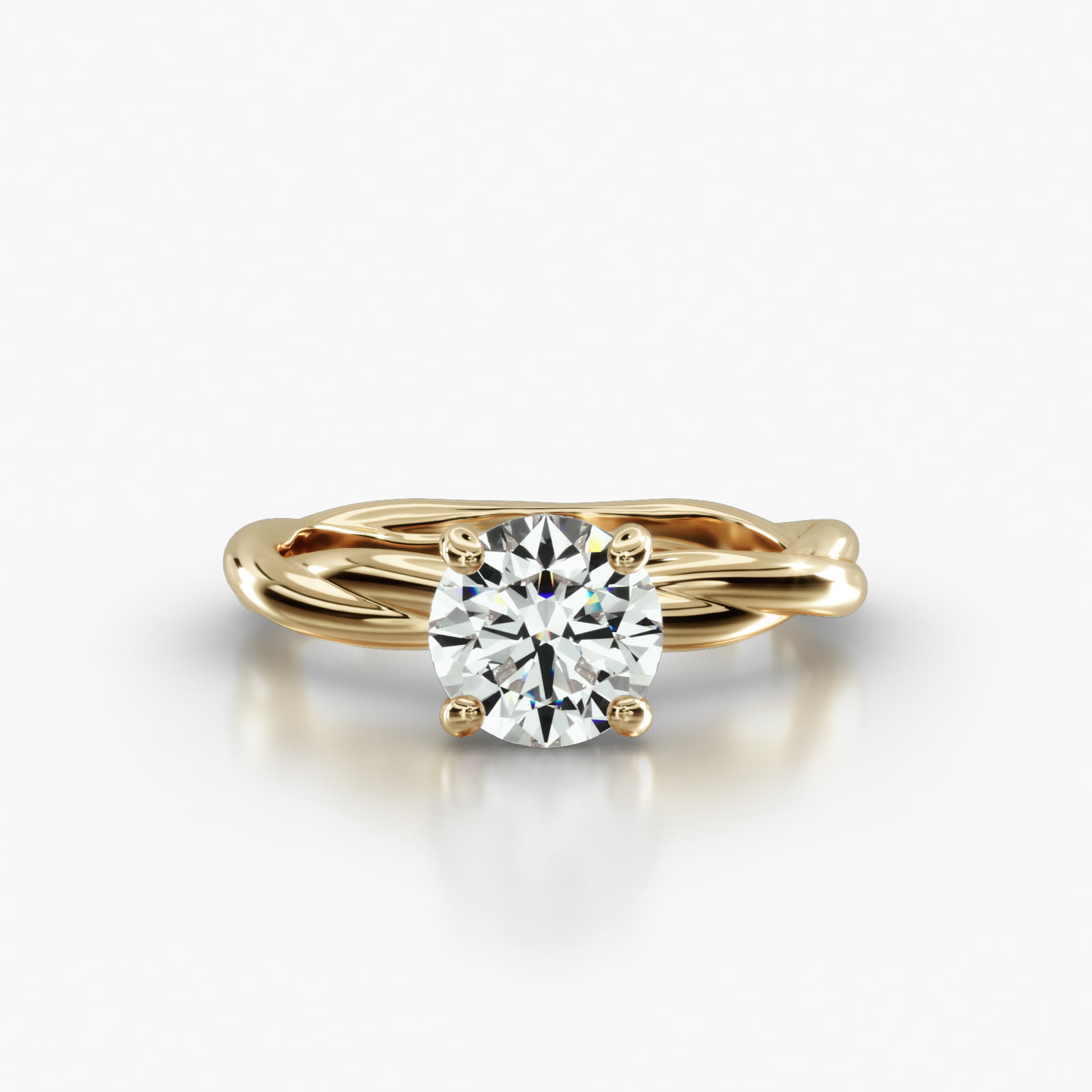 Rope Solitaire Engagement Ring Embellished With a Classic Pavé Basket Head