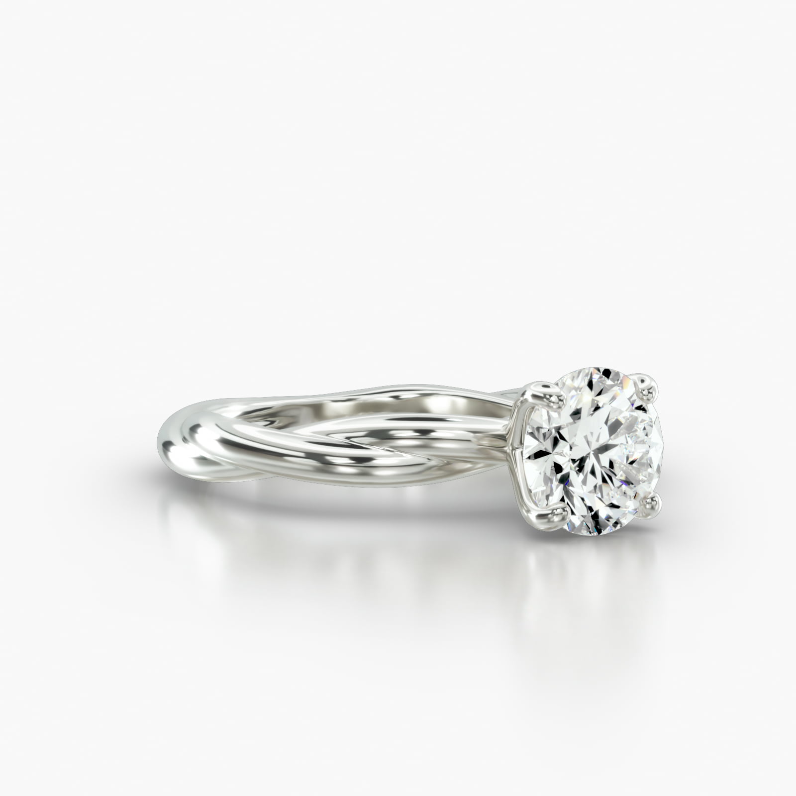 Rope Solitaire Engagement Ring Embellished With a Four Prong Signature ...