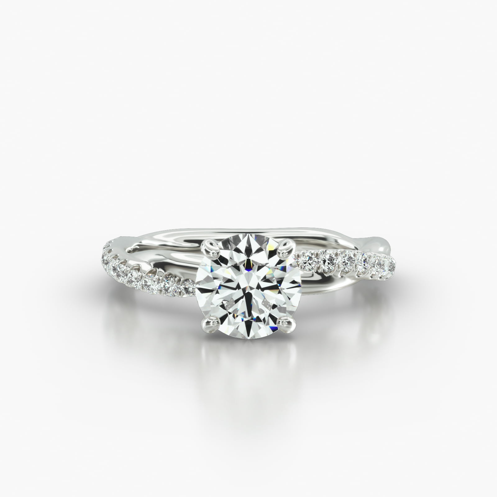 Rope Pavé Engagement Ring Embellished With a Classic Basket Head ...