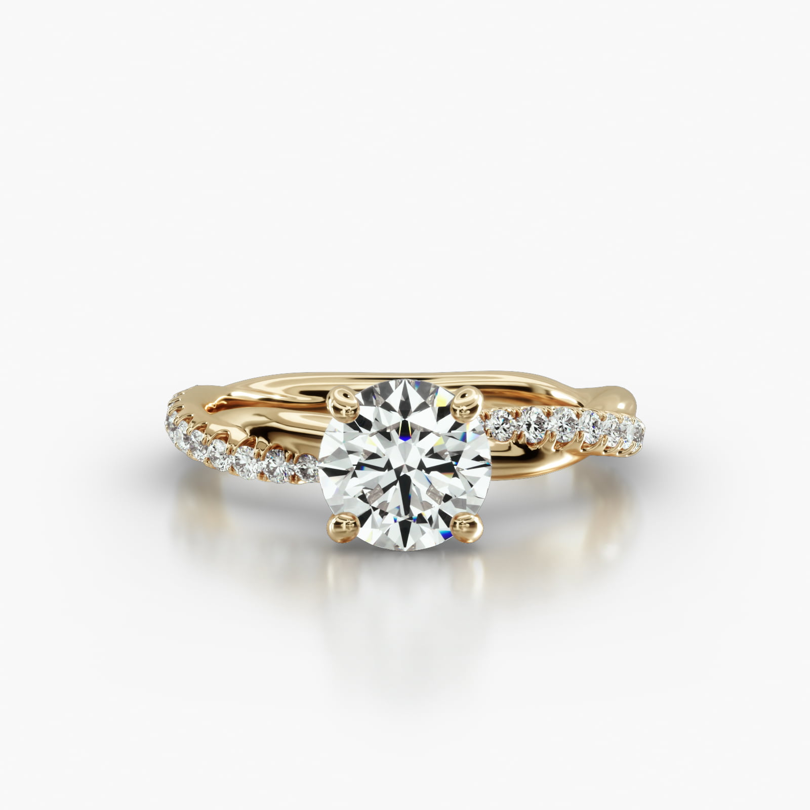 Rope Pavé Engagement Ring Embellished With a Classic Pavé Basket Head
