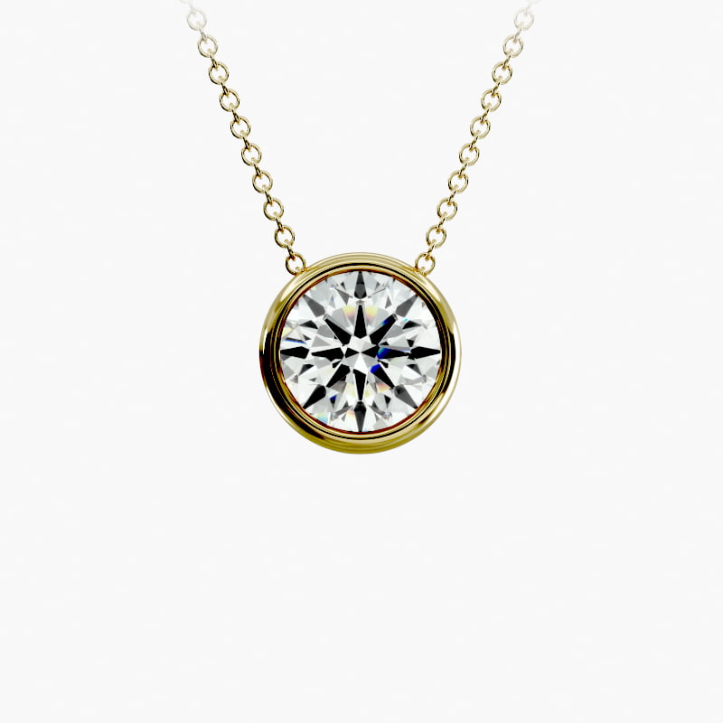 14K Yellow Gold Bezel Diamond Pendant (Mounting)