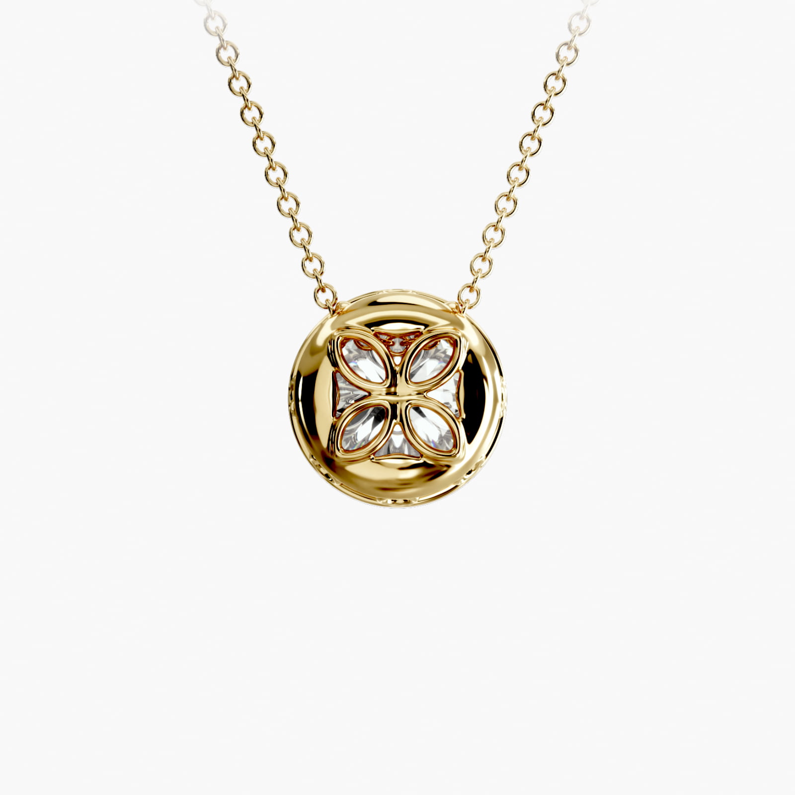 14K Yellow Gold Bezel Diamond Pendant (Mounting)