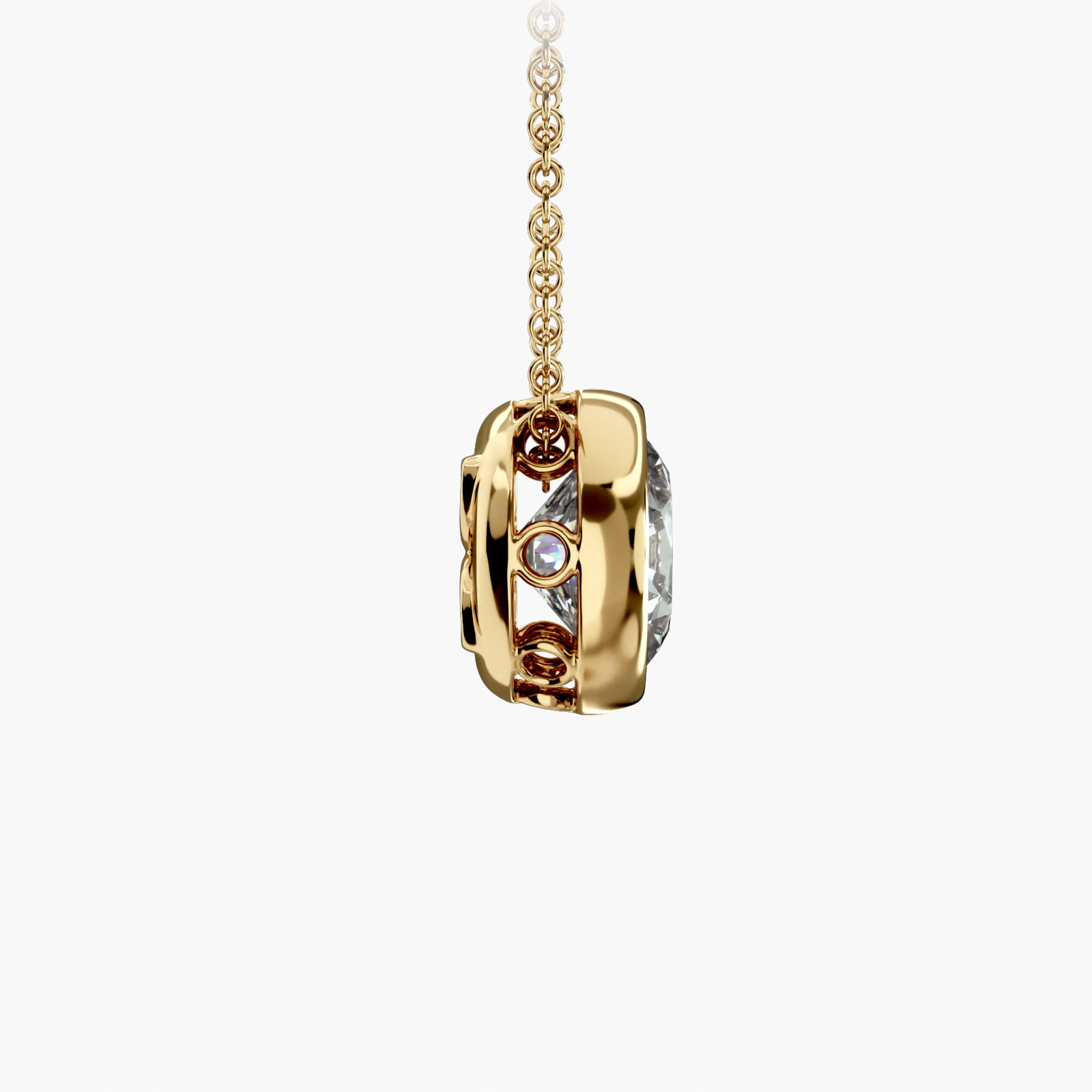 14K Yellow Gold Bezel Diamond Pendant (Mounting)