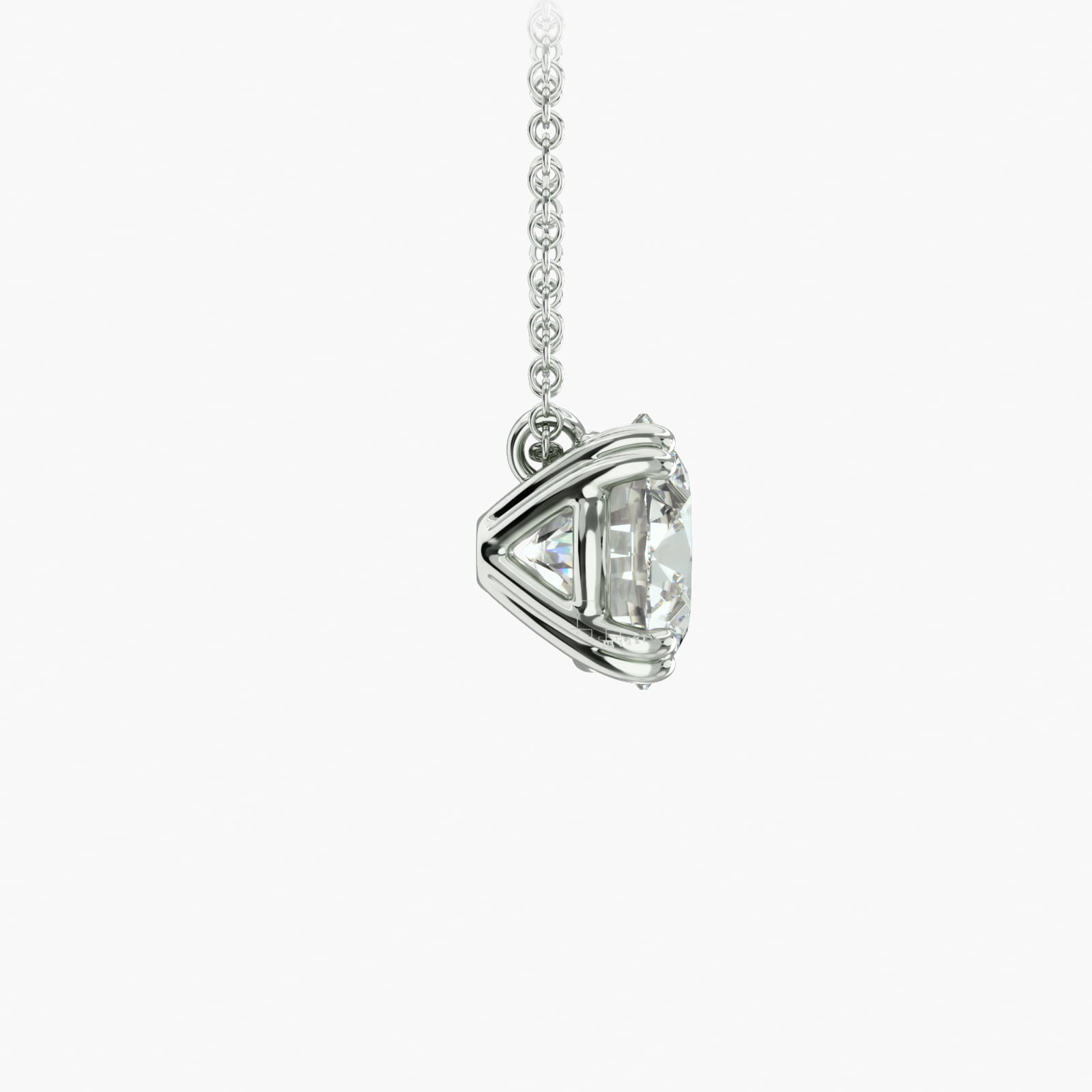 14K White Gold Double Prong Diamond Pendant (Mounting)