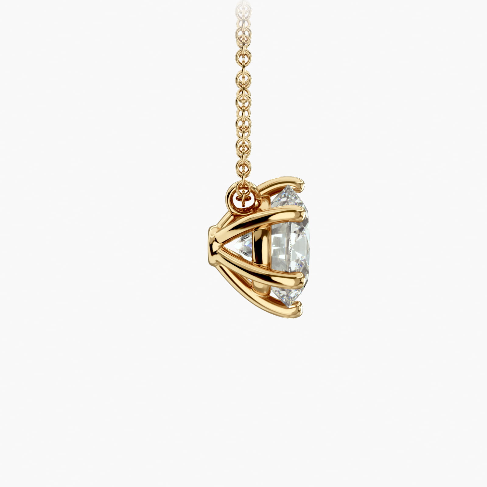 14K Yellow Gold Wire Basket Diamond Pendant (Mounting)