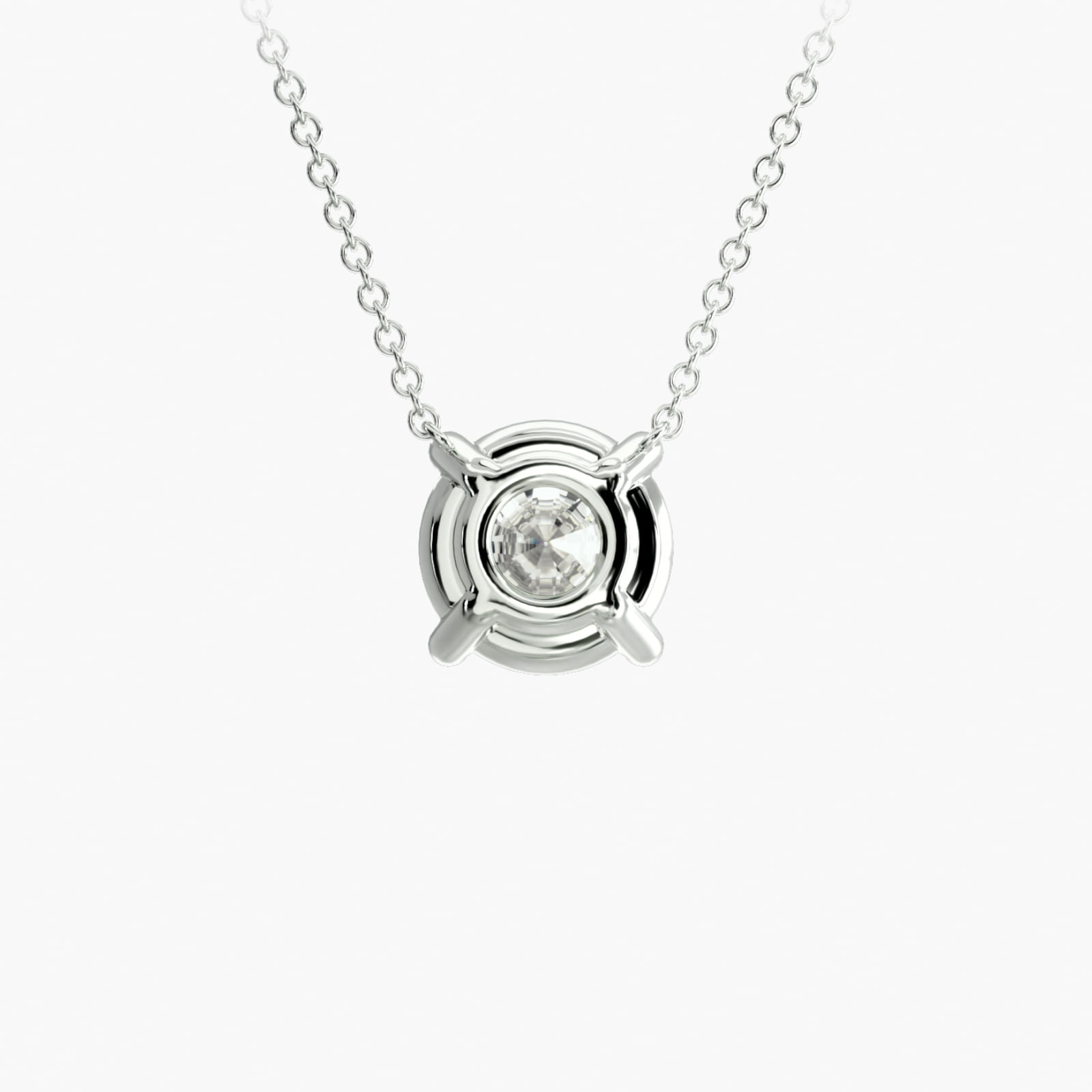 Platinum Four Prong Basket Solitaire Diamond Pendant (Mounting)