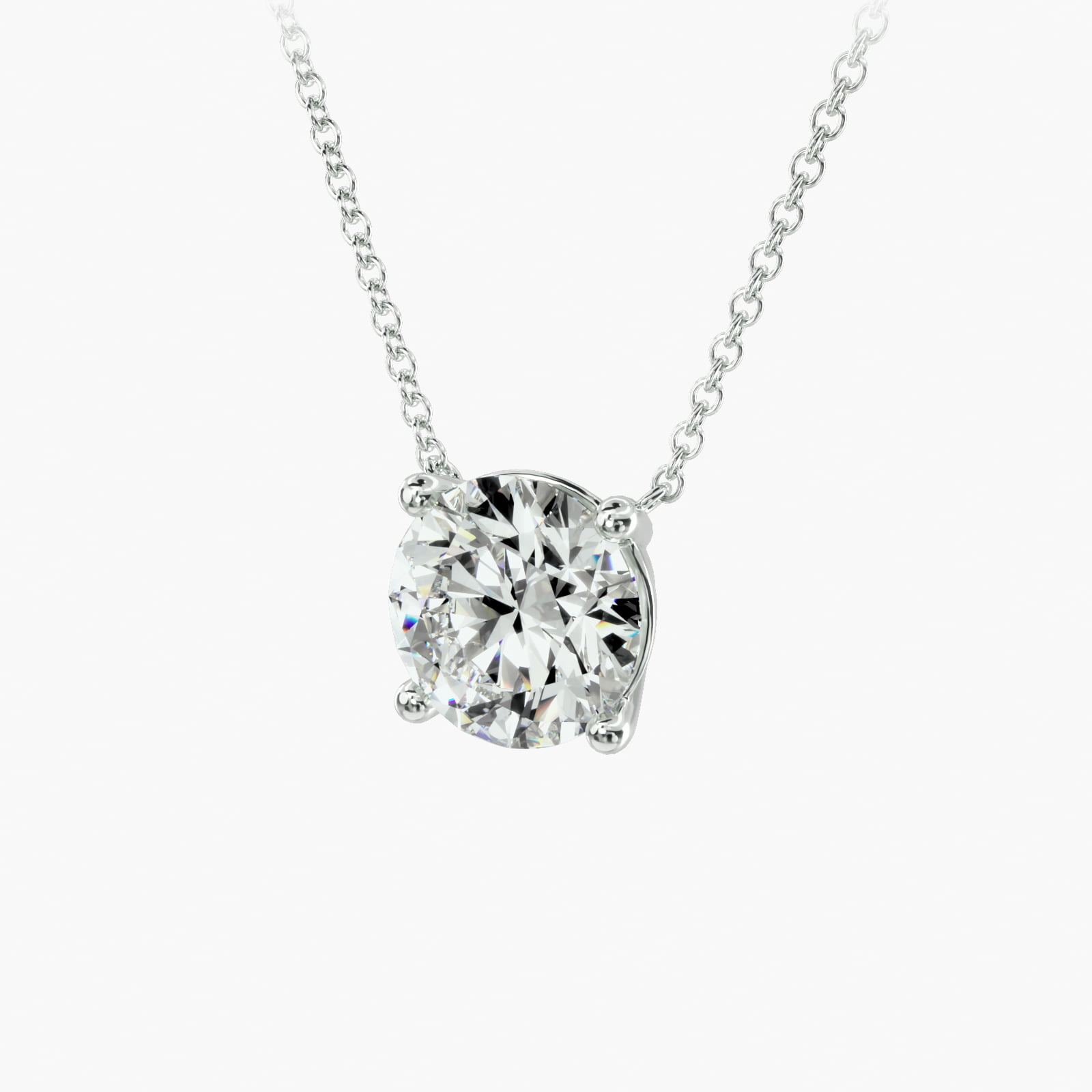 Platinum Four Prong Basket Solitaire Diamond Pendant (Mounting)
