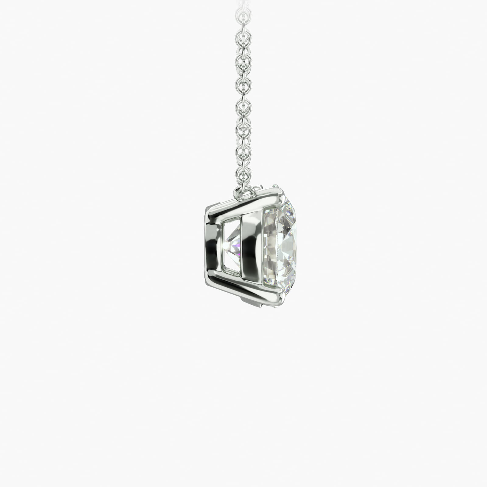 Platinum Four Prong Basket Solitaire Diamond Pendant (Mounting)