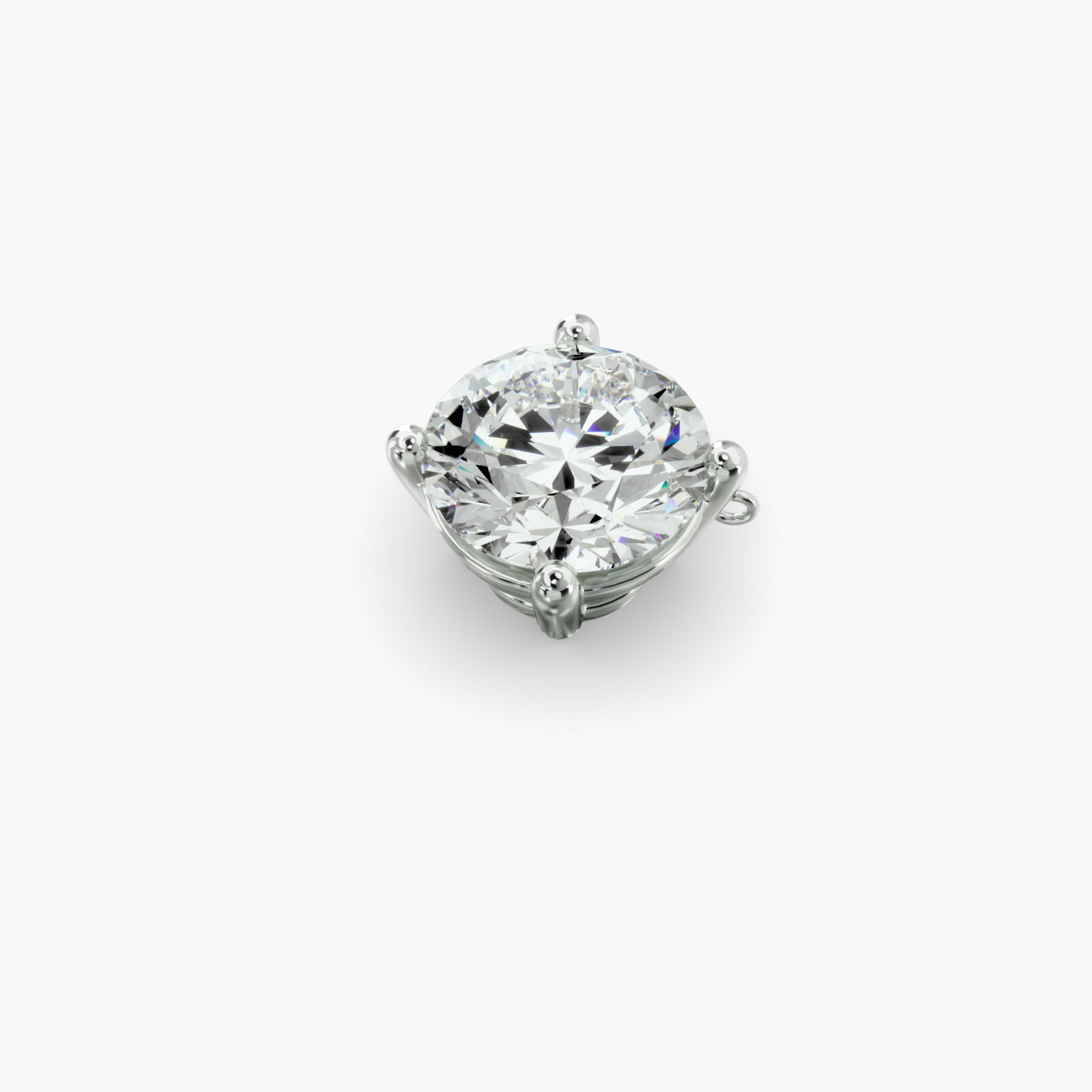 Platinum Four Prong Basket Solitaire Diamond Pendant (Mounting)