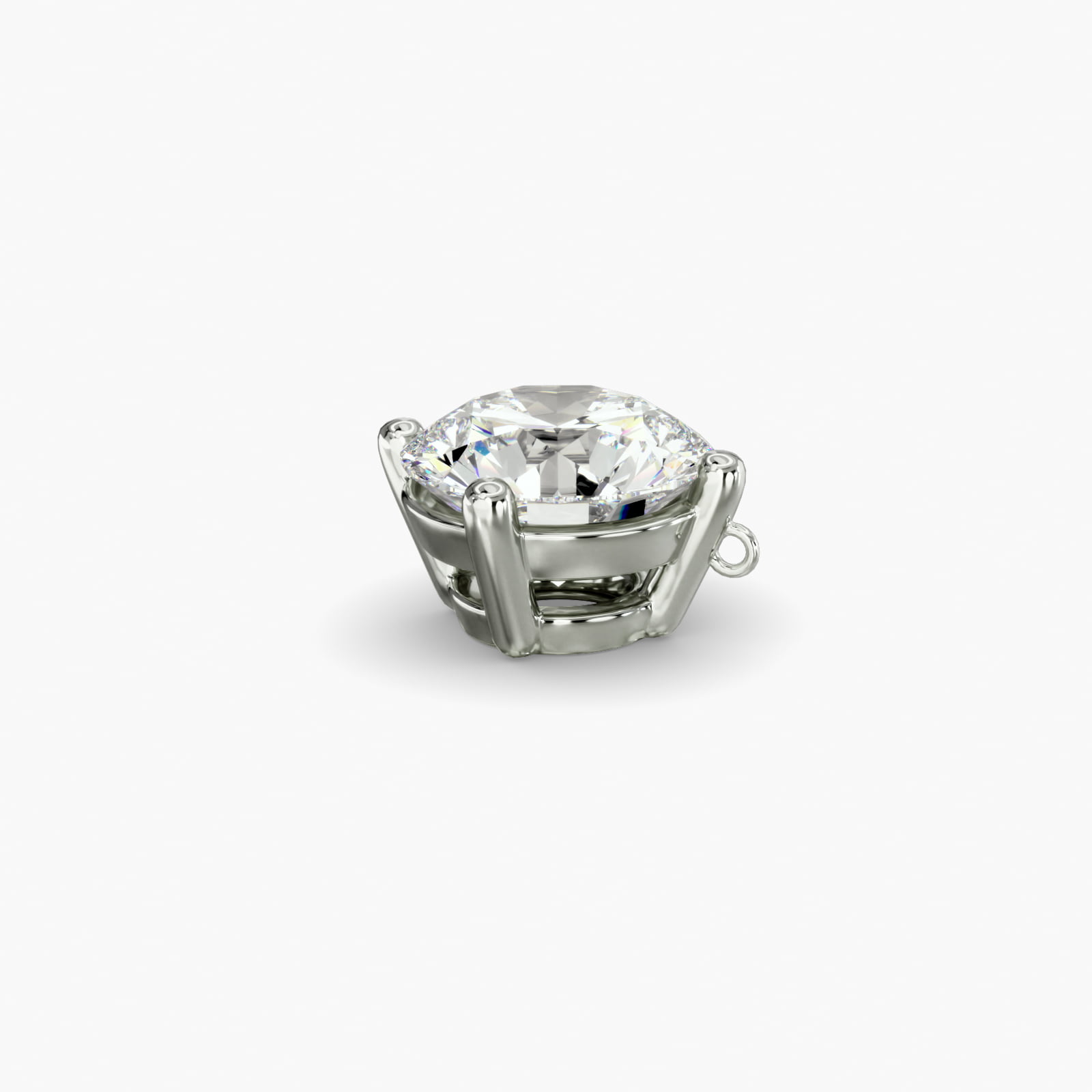 Platinum Four Prong Basket Solitaire Diamond Pendant (Mounting)