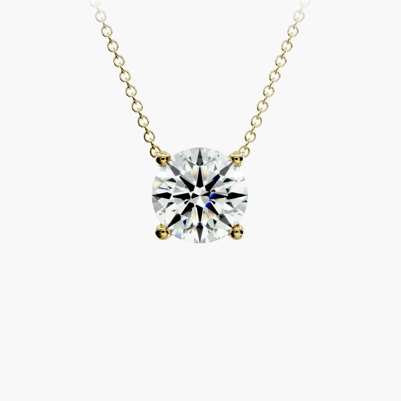 14K Yellow Gold Four Prong Basket Solitaire Diamond Pendant (Mounting)