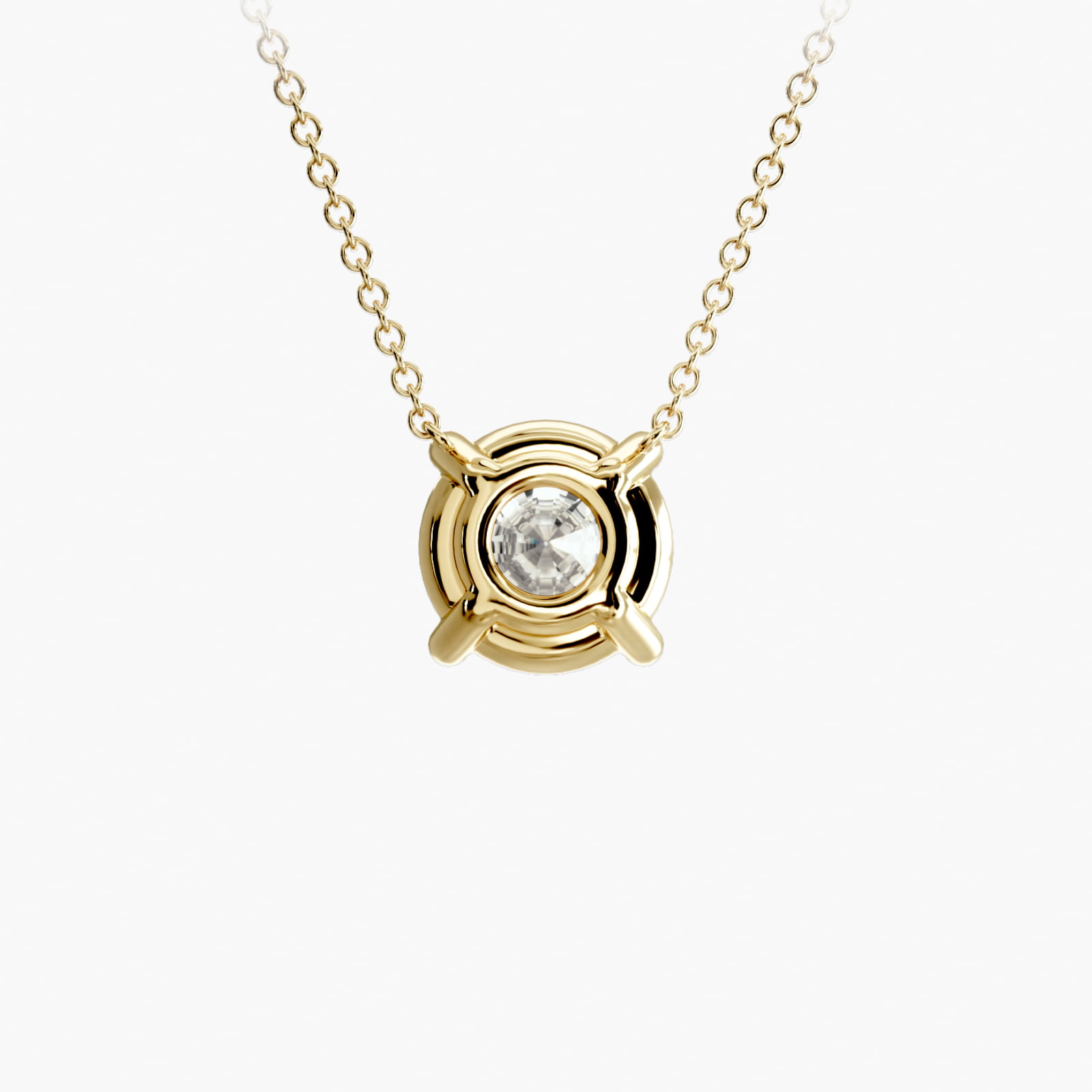 14K Yellow Gold Four Prong Basket Solitaire Diamond Pendant (Mounting)