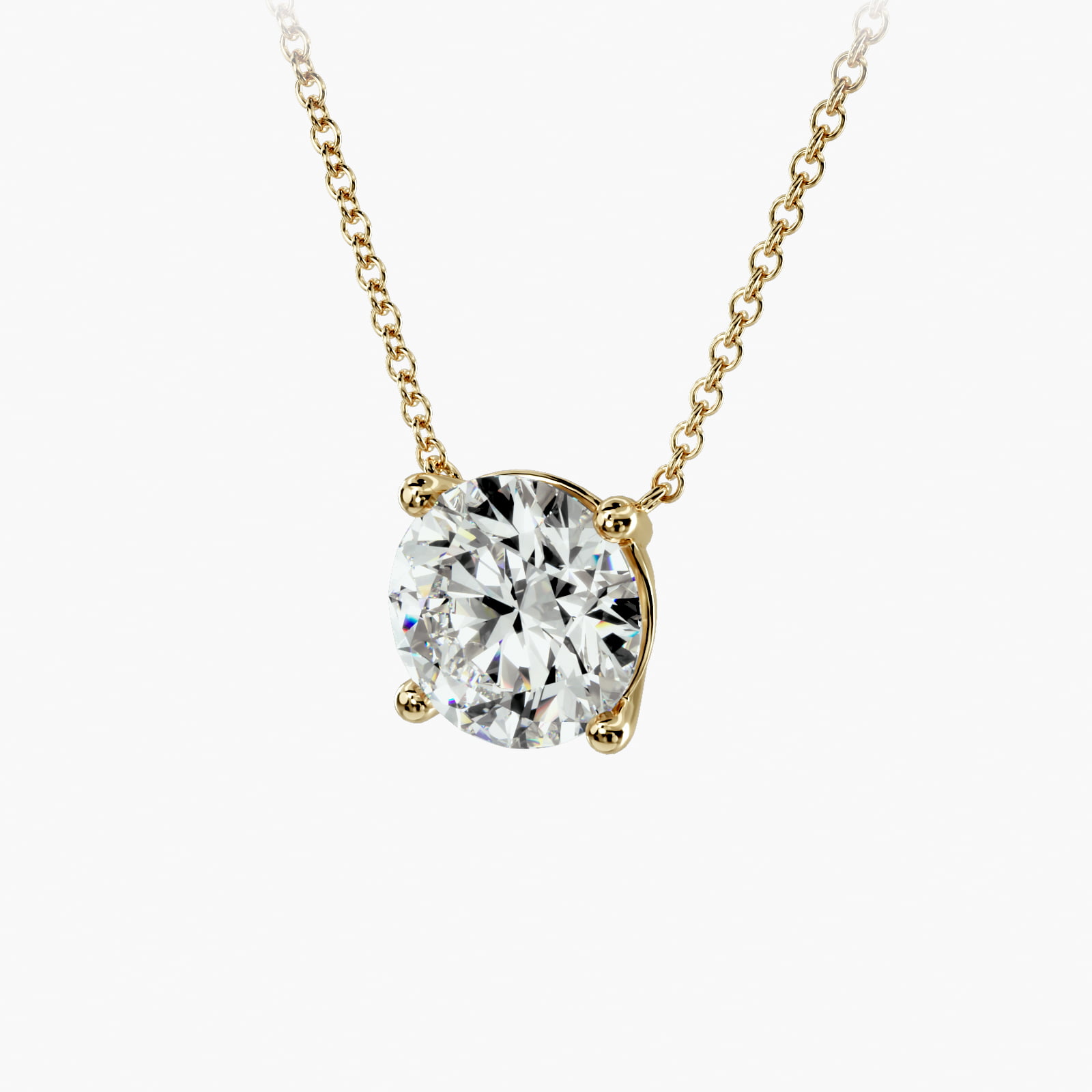 14K Yellow Gold Four Prong Basket Solitaire Diamond Pendant (Mounting)