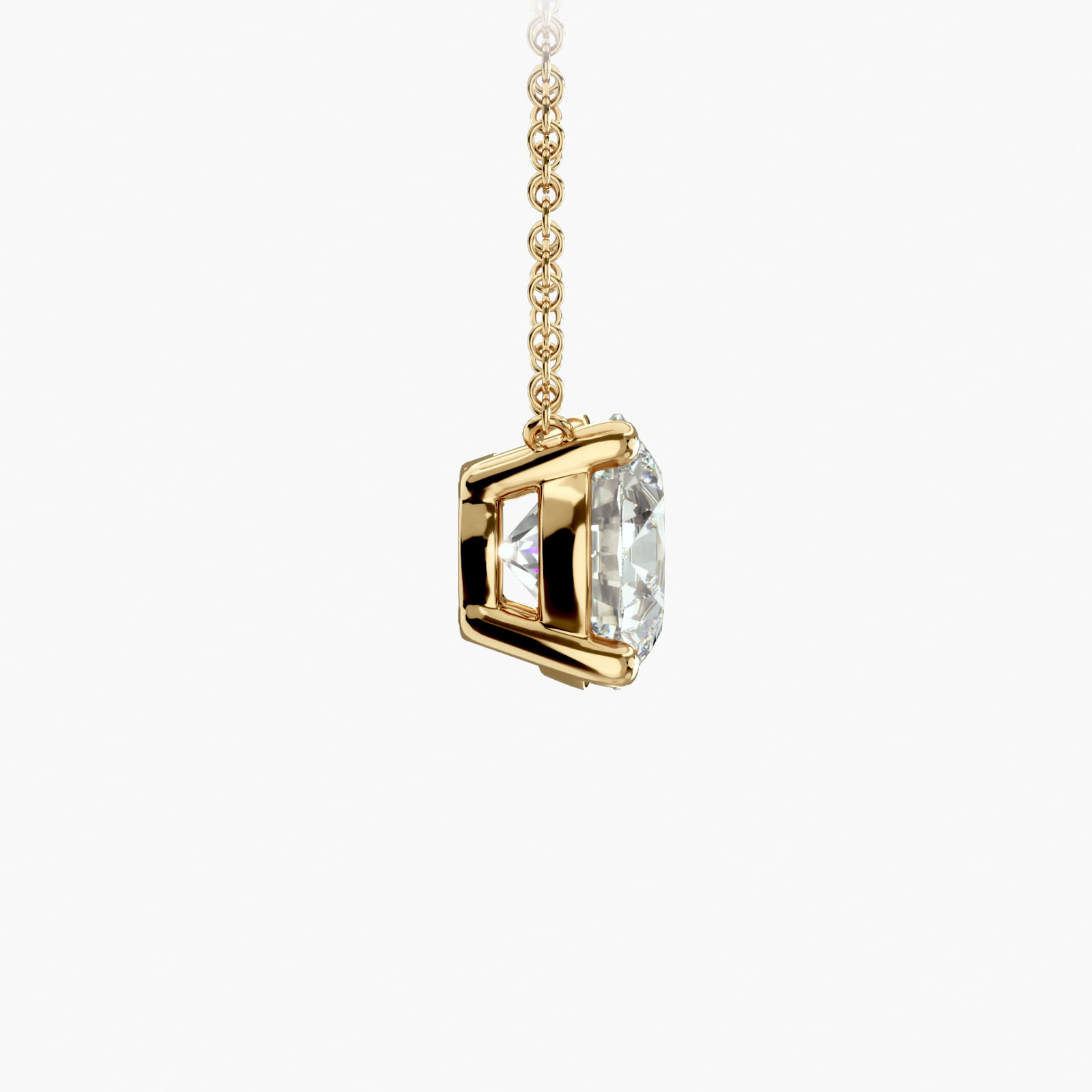14K Yellow Gold Four Prong Basket Solitaire Diamond Pendant (Mounting)