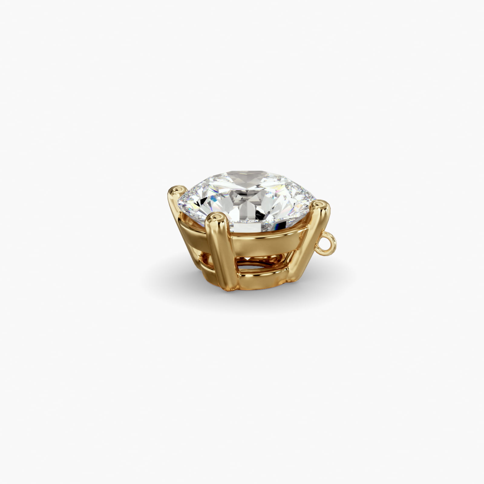14K Yellow Gold Four Prong Basket Solitaire Diamond Pendant (Mounting)