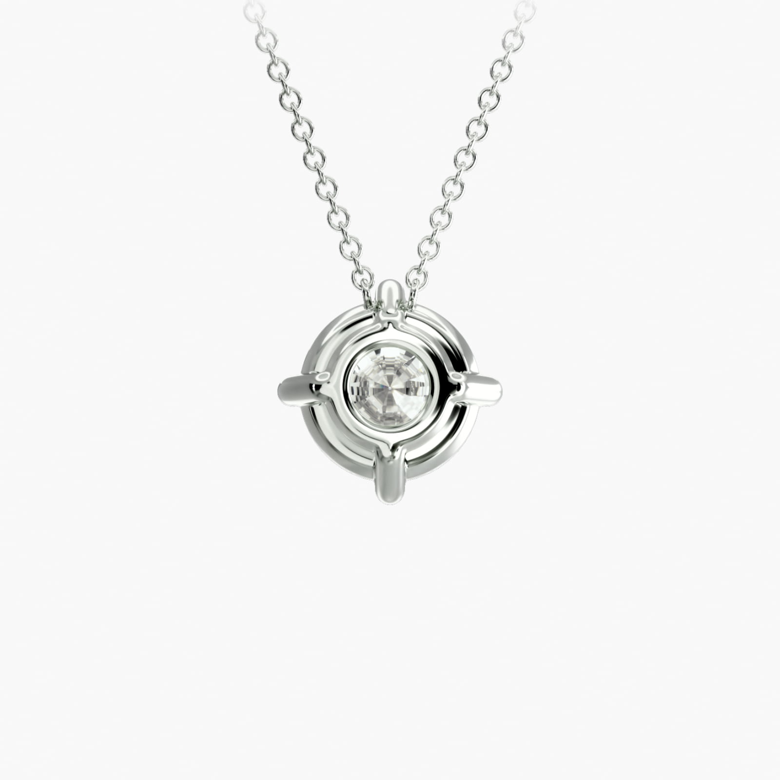 Platinum Kite Set Solitaire Diamond Pendant (Mounting)