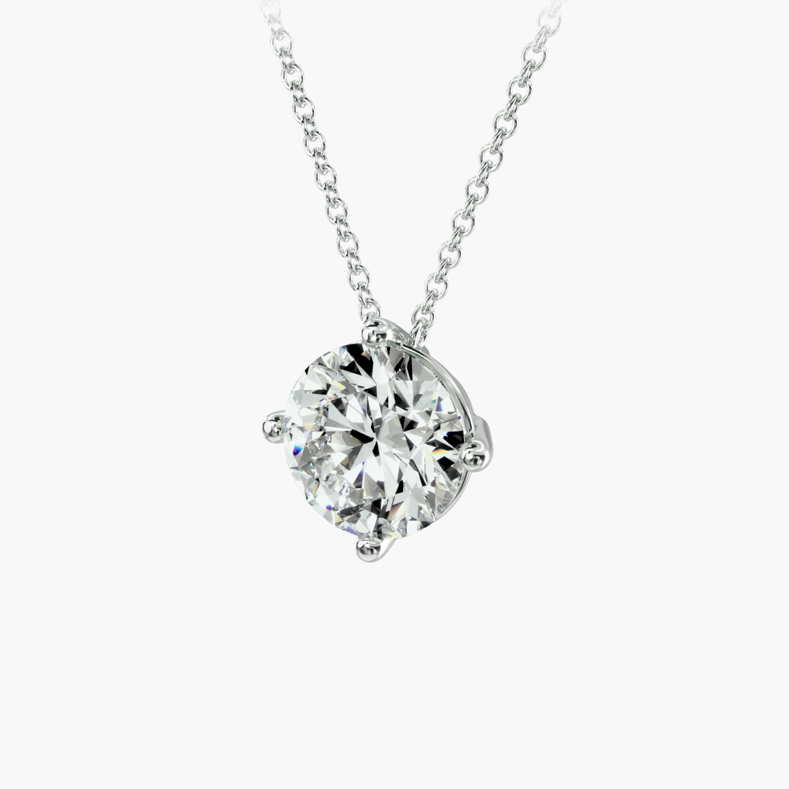 Platinum Kite Set Solitaire Diamond Pendant (Mounting)