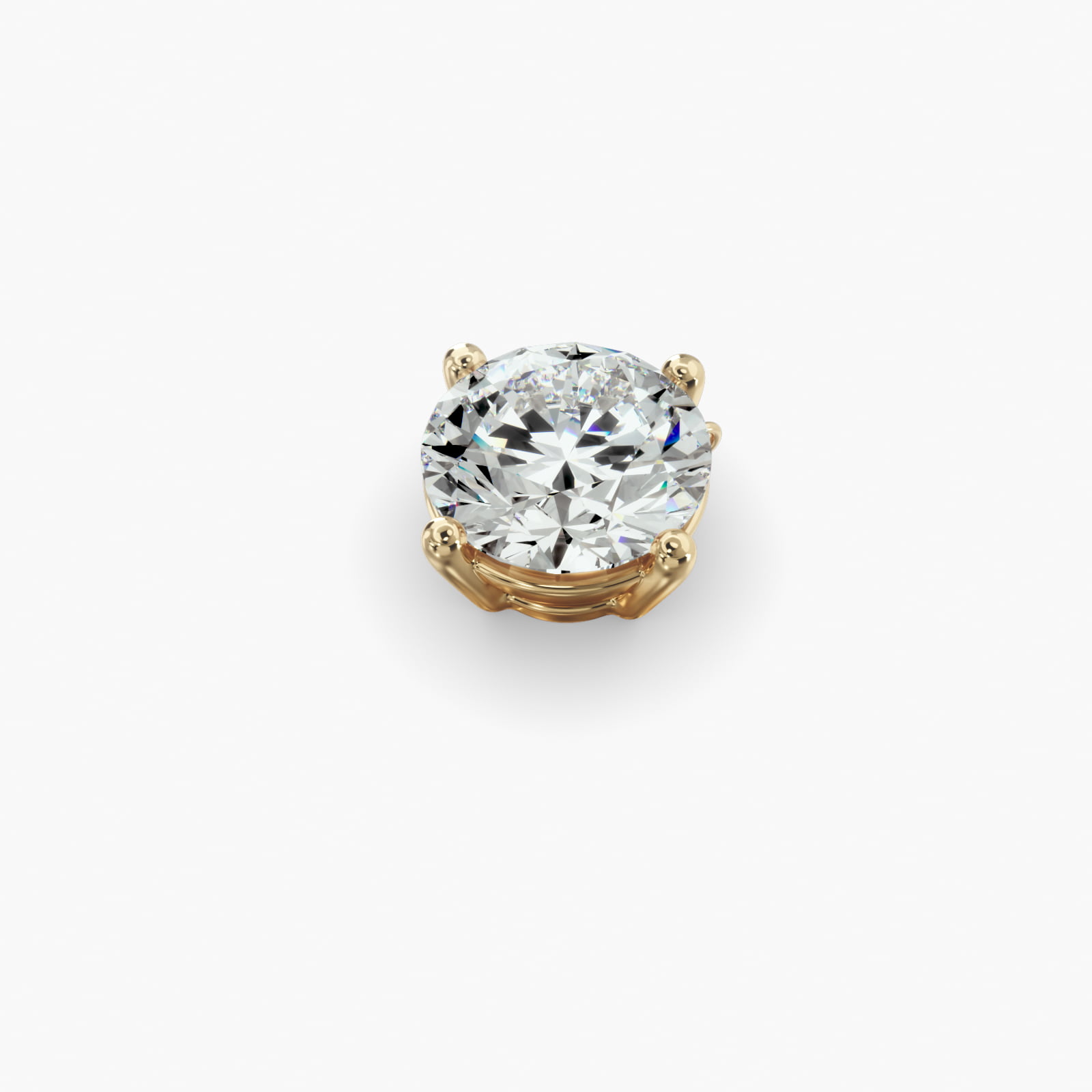 14K Yellow Gold Kite Set Solitaire Diamond Pendant (Mounting)