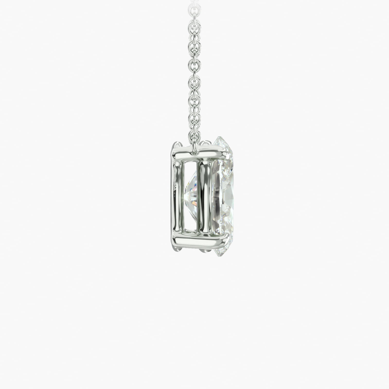Platinum Oval Shape Diamond Solitaire Pendant (Mounting)