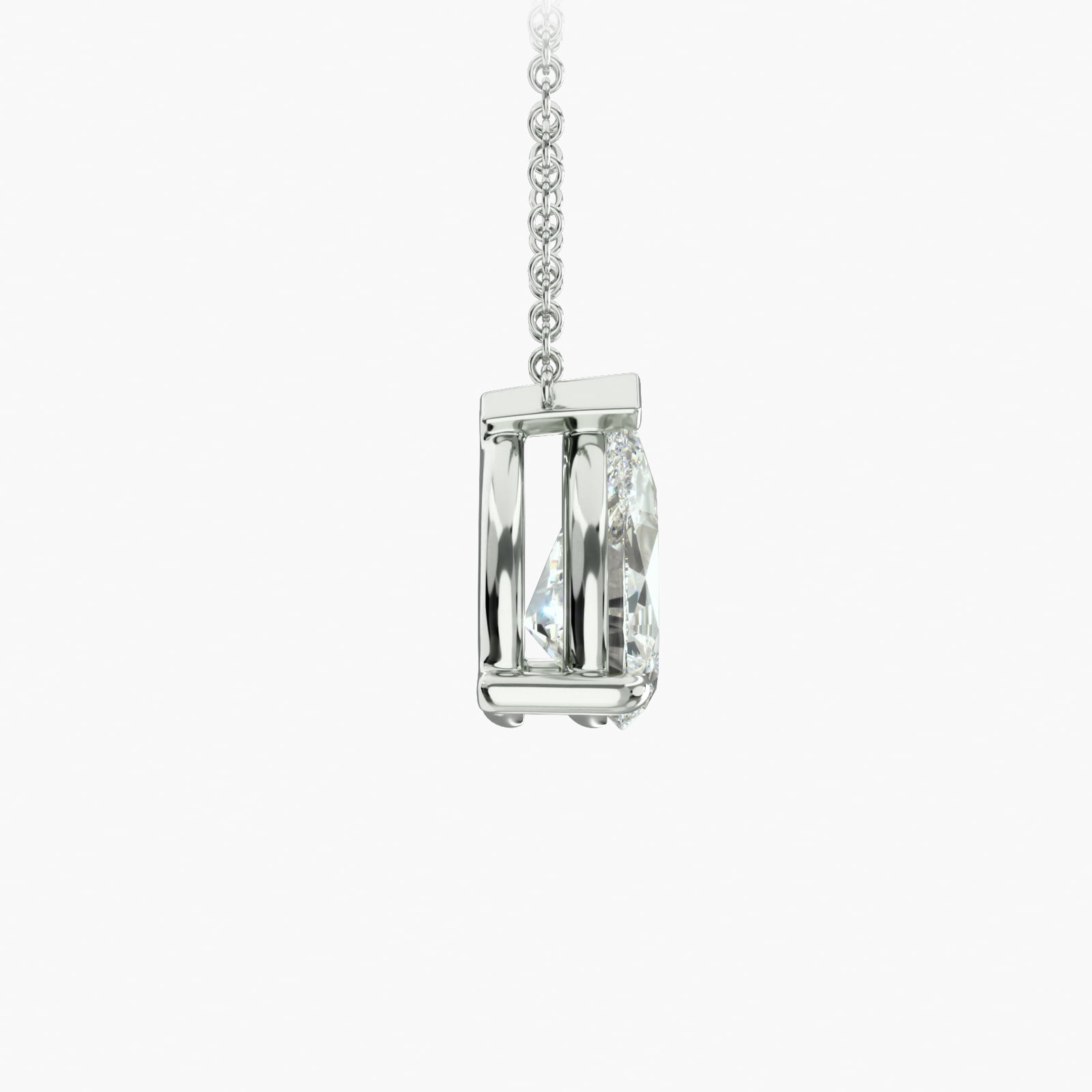Platinum Point Up Pear Shape Diamond Solitaire Pendant (Mounting)