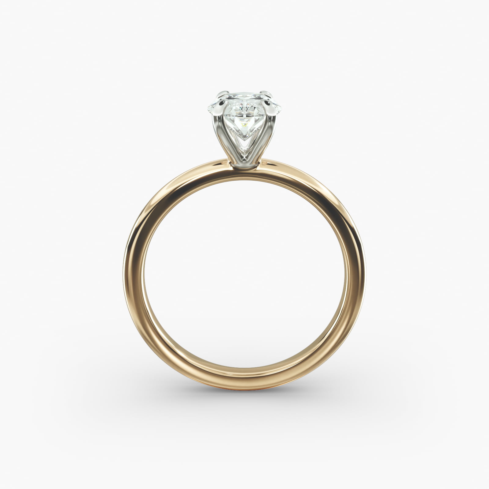 Oval Cut 1 CT Certified Lab-Grown Diamond Claw Prong Flush Fit Solitaire Engagement Ring In 14K Yellow Gold