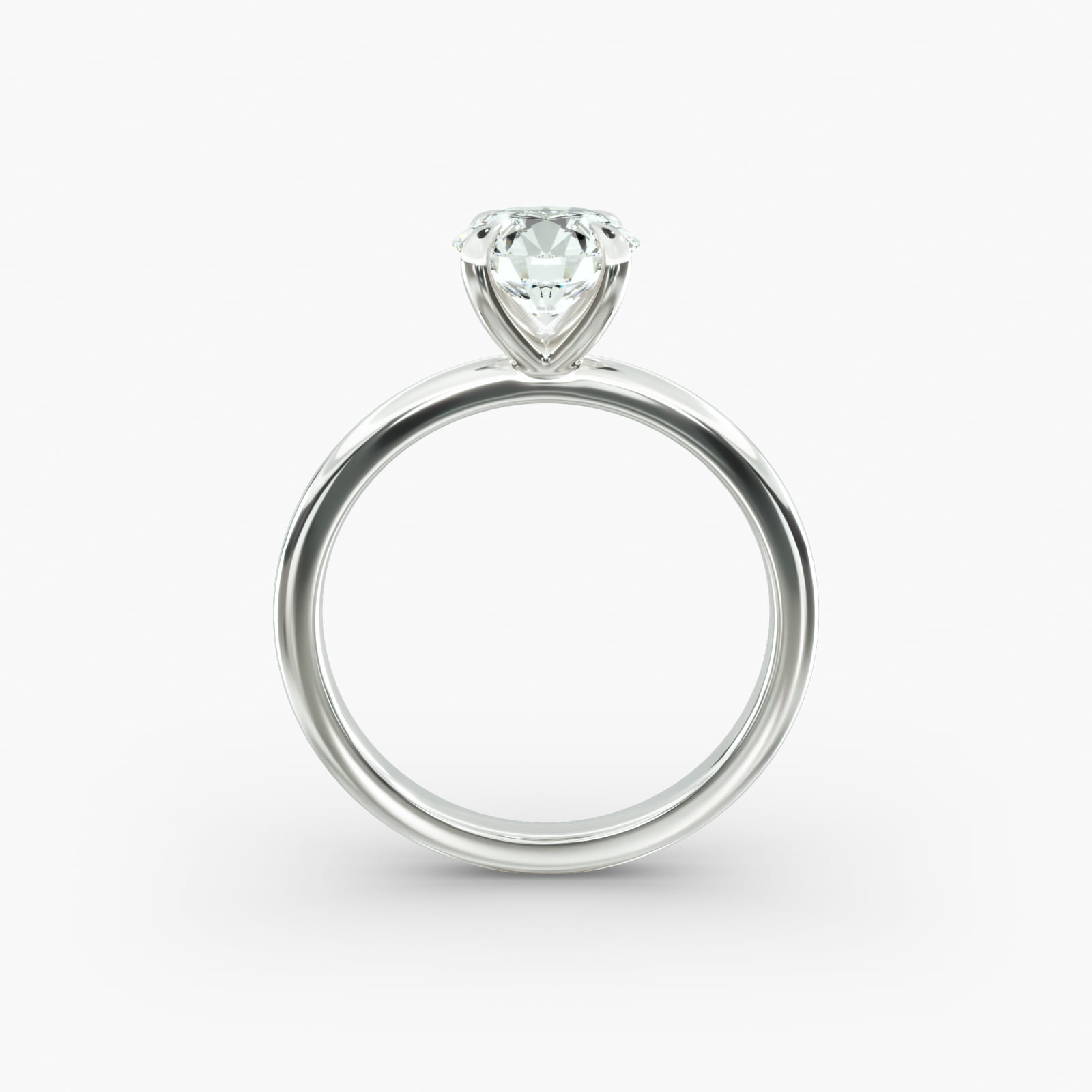 Round 1 CT Certified Lab-Grown Diamond Claw Prong Flush Fit Solitaire Engagement Ring In 14K White Gold