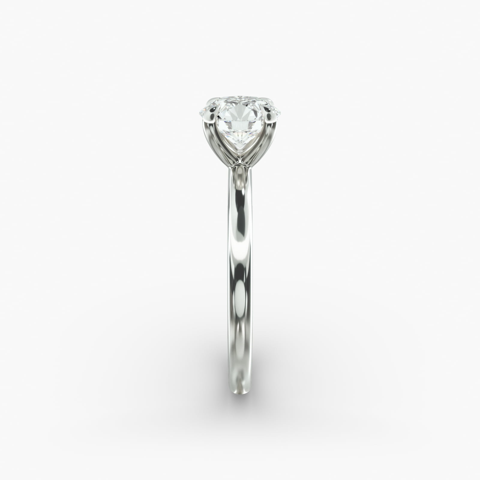 Round 1 CT Certified Lab-Grown Diamond Claw Prong Flush Fit Solitaire Engagement Ring In 14K White Gold