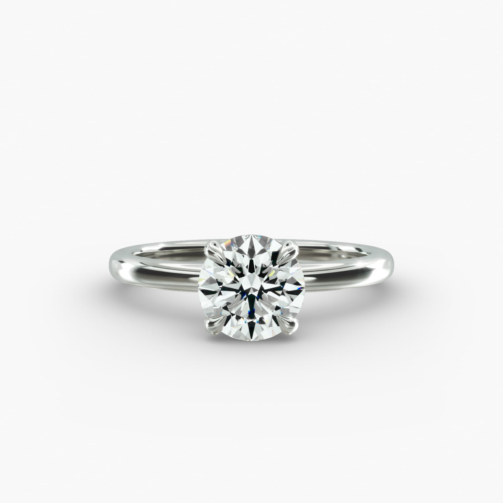 Round 1 CT Certified Lab-Grown Diamond Claw Prong Flush Fit Solitaire Engagement Ring In 14K White Gold