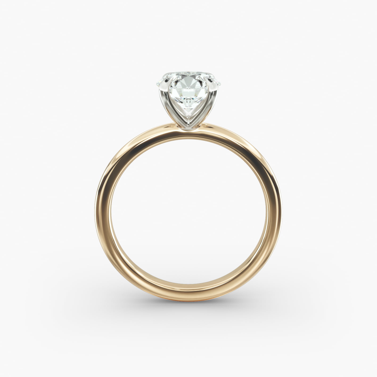 Round 1 CT Certified Lab-Grown Diamond Claw Prong Flush Fit Solitaire Engagement Ring In 14K Yellow Gold